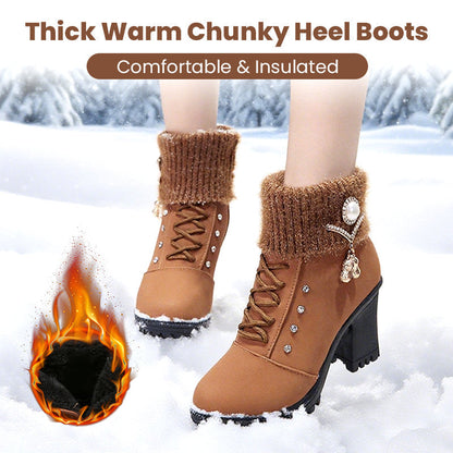 Alana | Women's Cushioned Lace-Up Chunky Heeled Boots