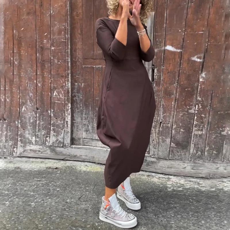 Elsbeth | Elegant Women's Midi Dress with Pocket