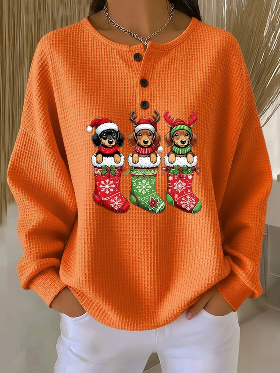 Grethe | Women's Vintage Christmas Jumper with Dog Motif