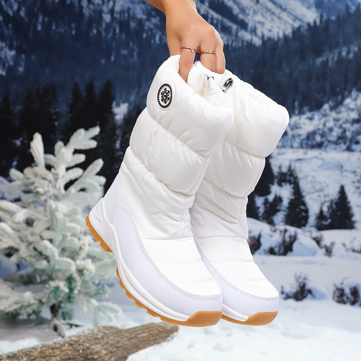 Cushioned Slip-On Premium Mid-Calf Women's Winter Snow Boots