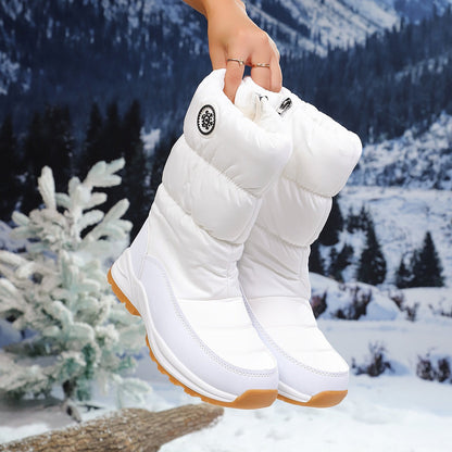Cushioned Slip-On Premium Mid-Calf Women's Winter Snow Boots