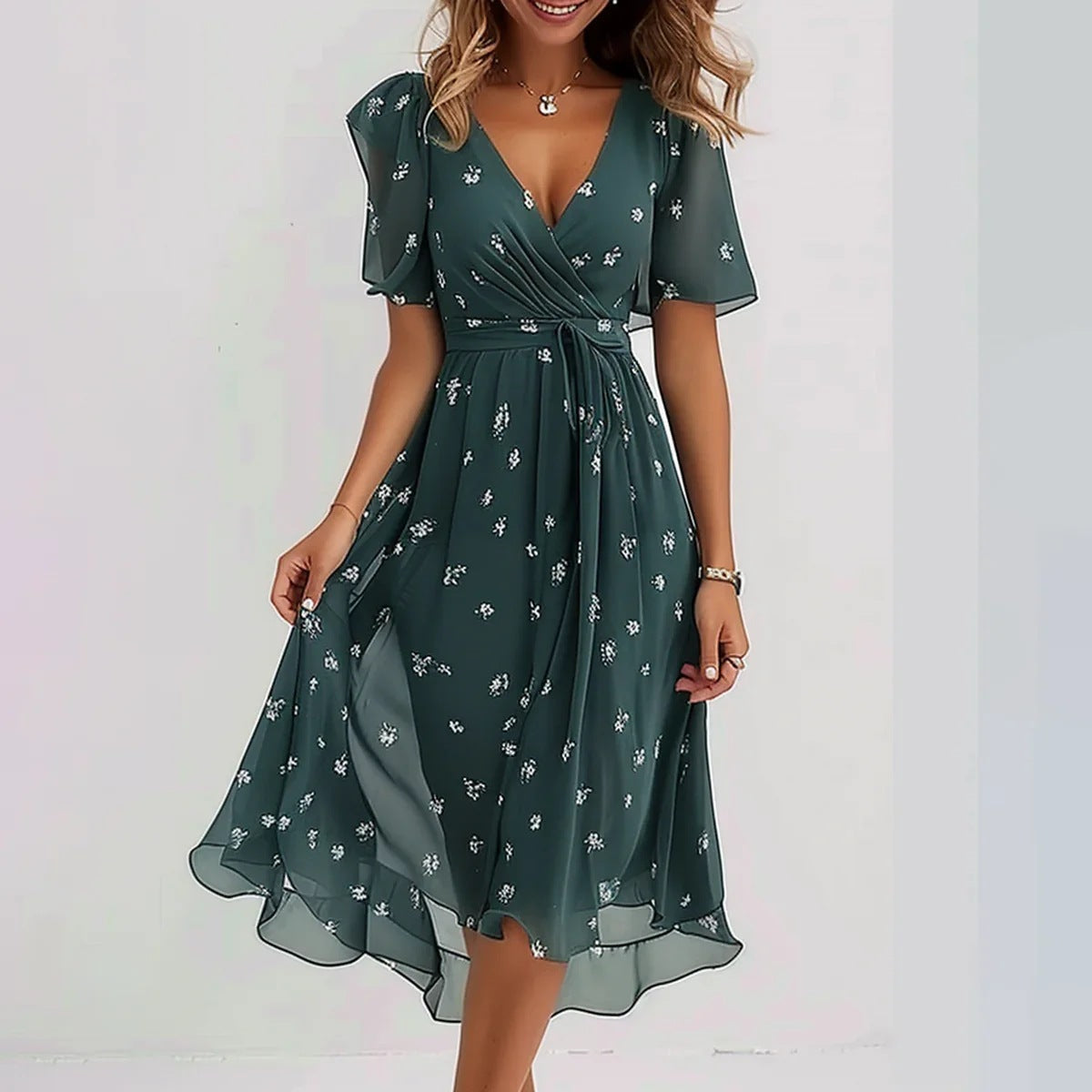 Lina | Women's Elegant Short Sleeve Dress