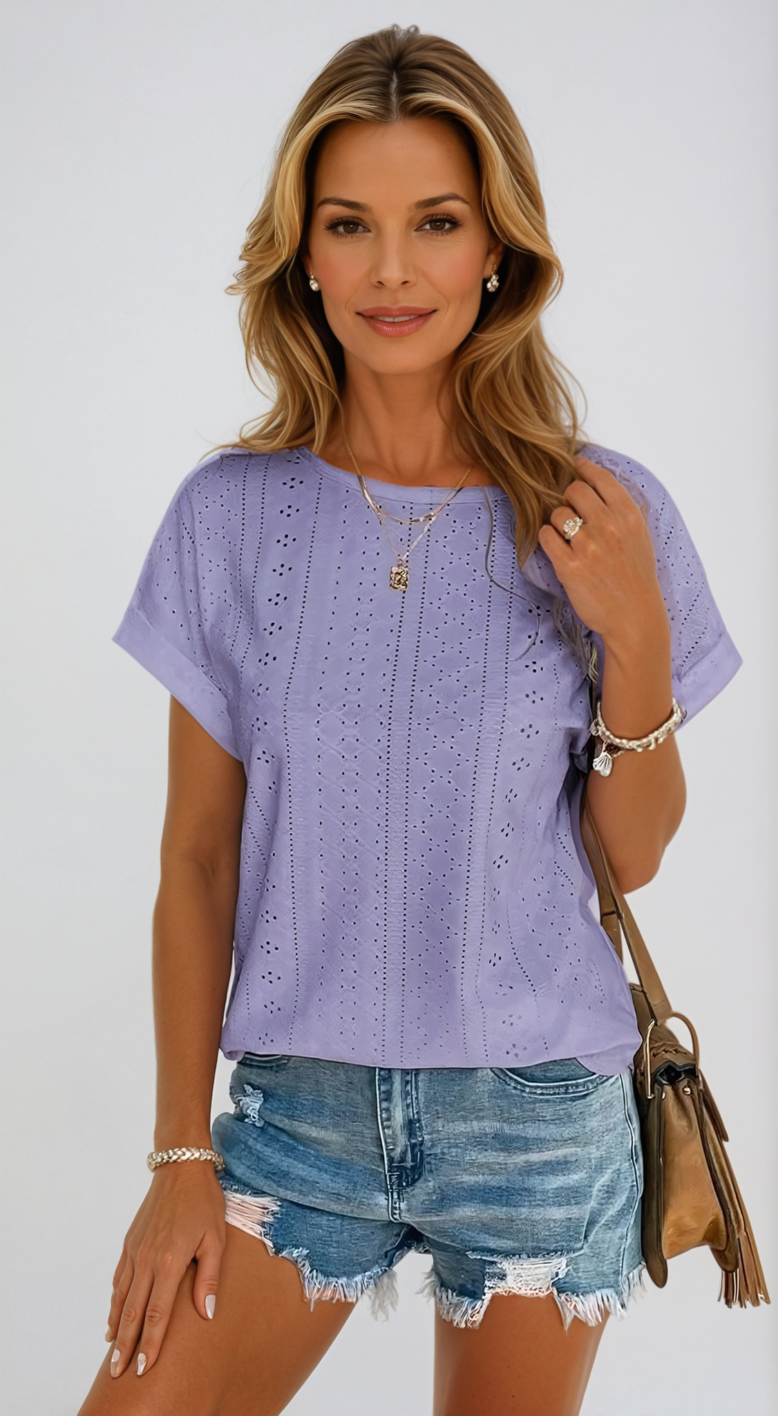 Riza | Women's Relaxed Casual Eyelet Top