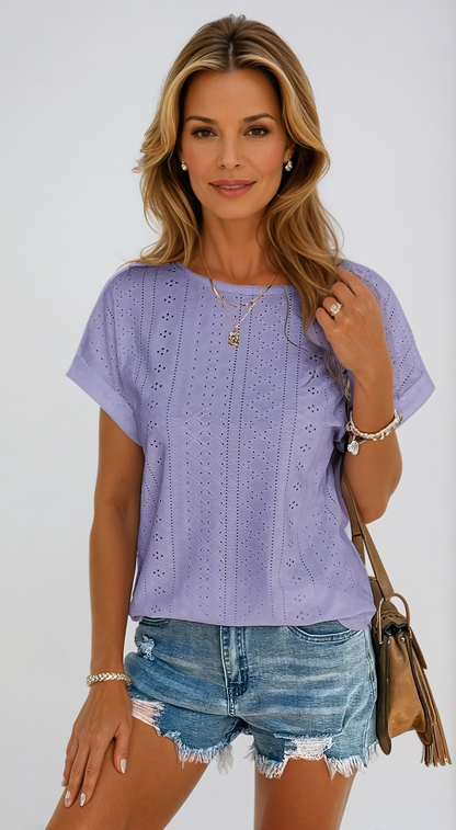 Riza | Women's Relaxed Casual Eyelet Top
