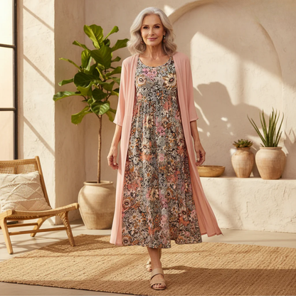 Essie | Women's Relaxed Floral Boho Midi Dress