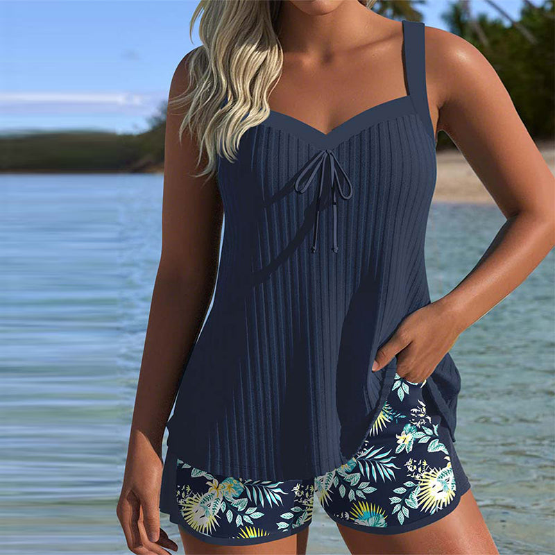 Clara | Women's Elegant Floral Tankini Set