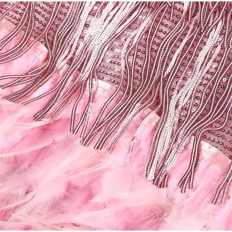 Women's Flattering Fit Feather Mini Dress