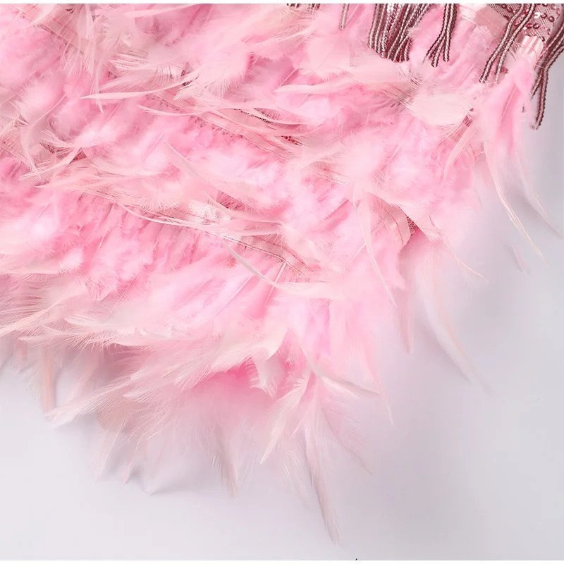 Women's Flattering Fit Feather Mini Dress