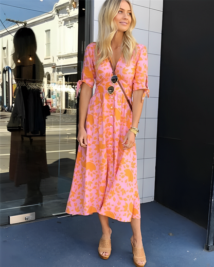Women's Chic Gigi Patterned Midi Dress