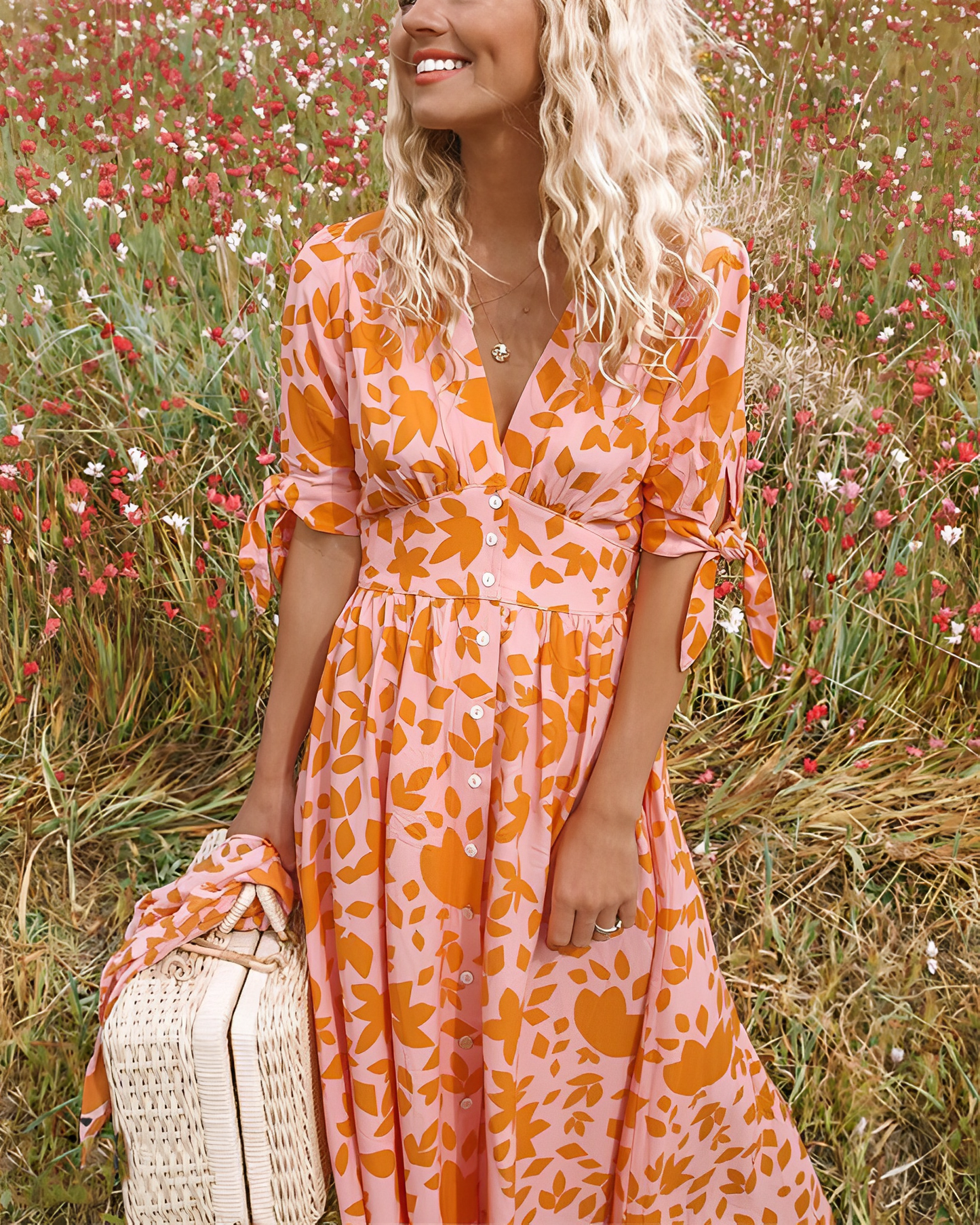 Women's Chic Gigi Patterned Midi Dress