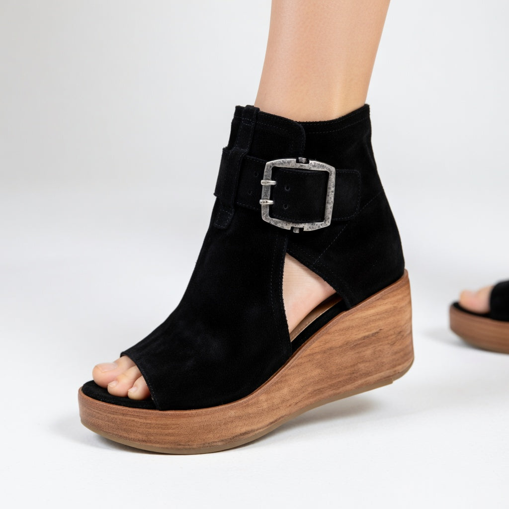 Olena | Open Wedge Ankle Boots