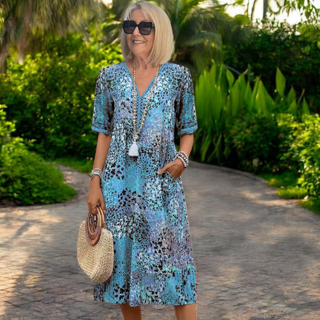 Iris | Women's Light Flowing Mini Dress with Flattering Effect