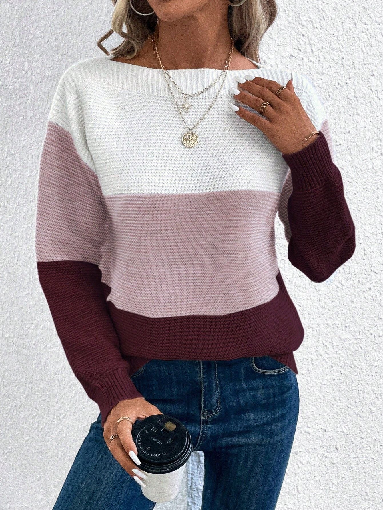 Jade | Women's Relaxed Ombre Jumper with Round Neck