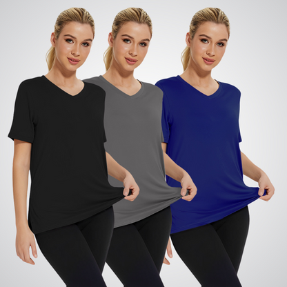 Selena | Women's Relaxed Casual Loose Fit Tee (Pack of 3)