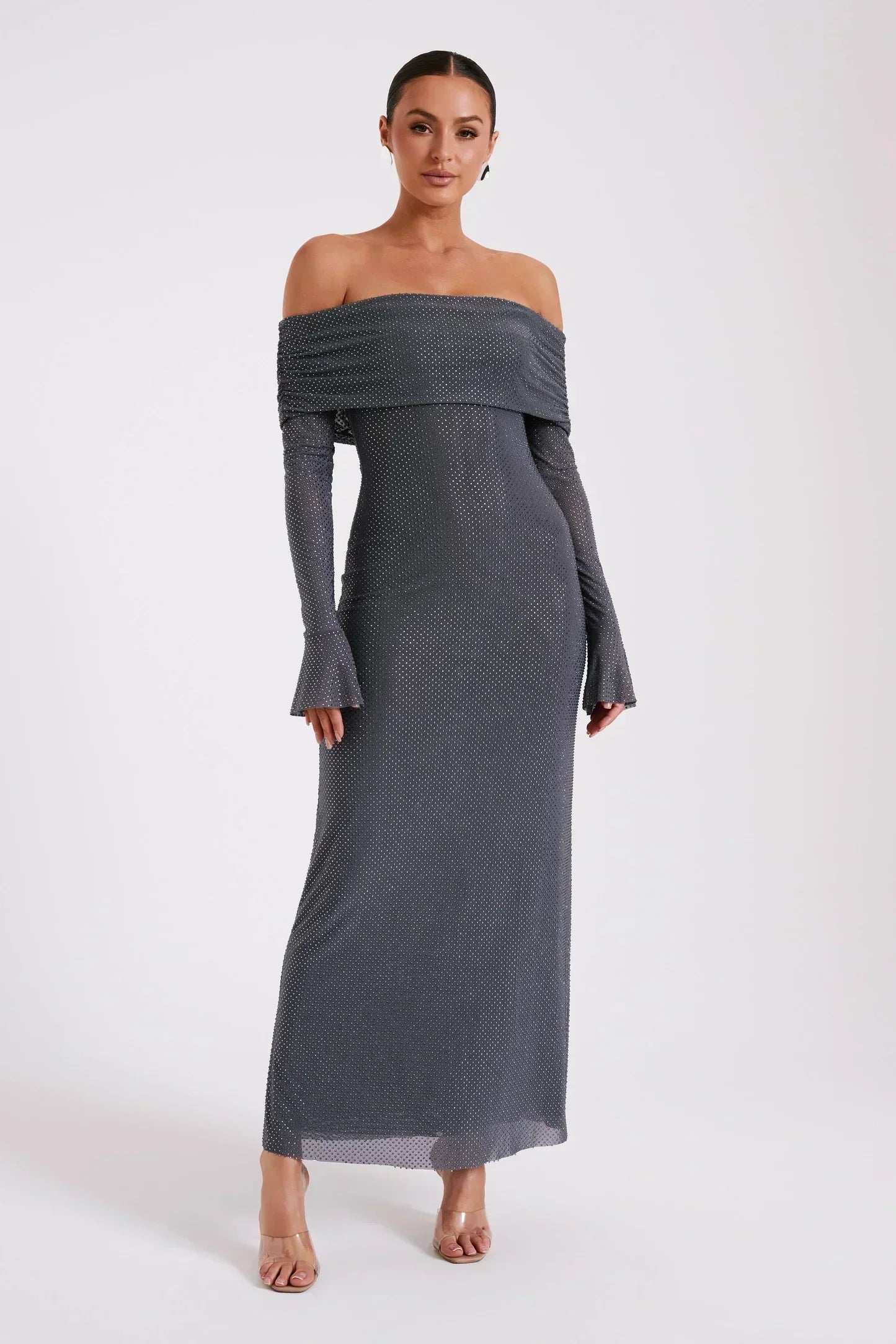 Astella | Women's Sequin Maxi Dress with Long Sleeve