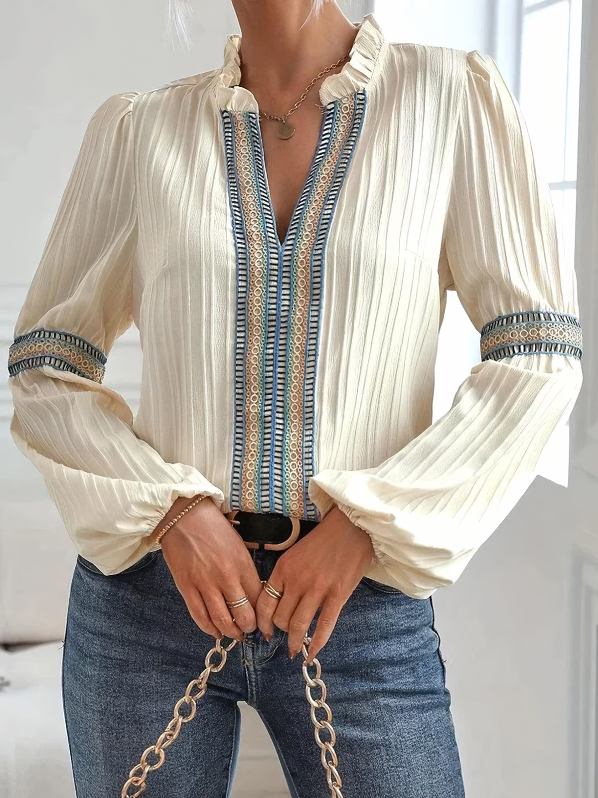 Valerie | Women's Stunning V-Neck Blouse