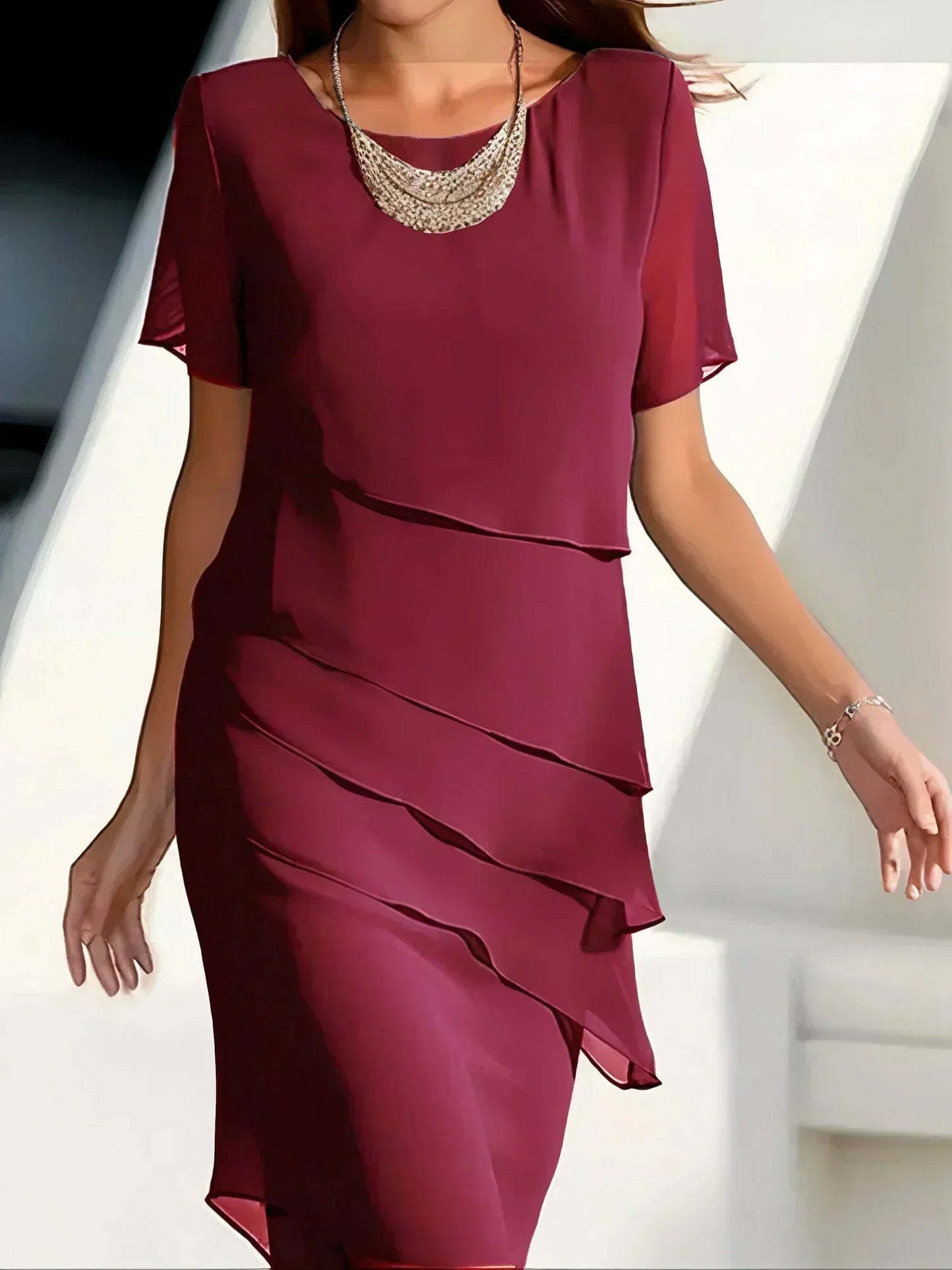 Kendra | Women's Relaxed Chic Midi Dress with a Figure-Flattering Design