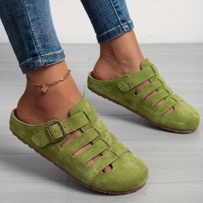 Nathalie | Women's Cushioned Open-Toe Cozy Slip-On Mule Sandals