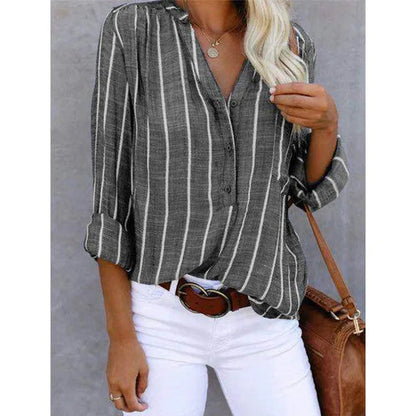 Zhenya | Women's Striped Elegant Summer Blouse