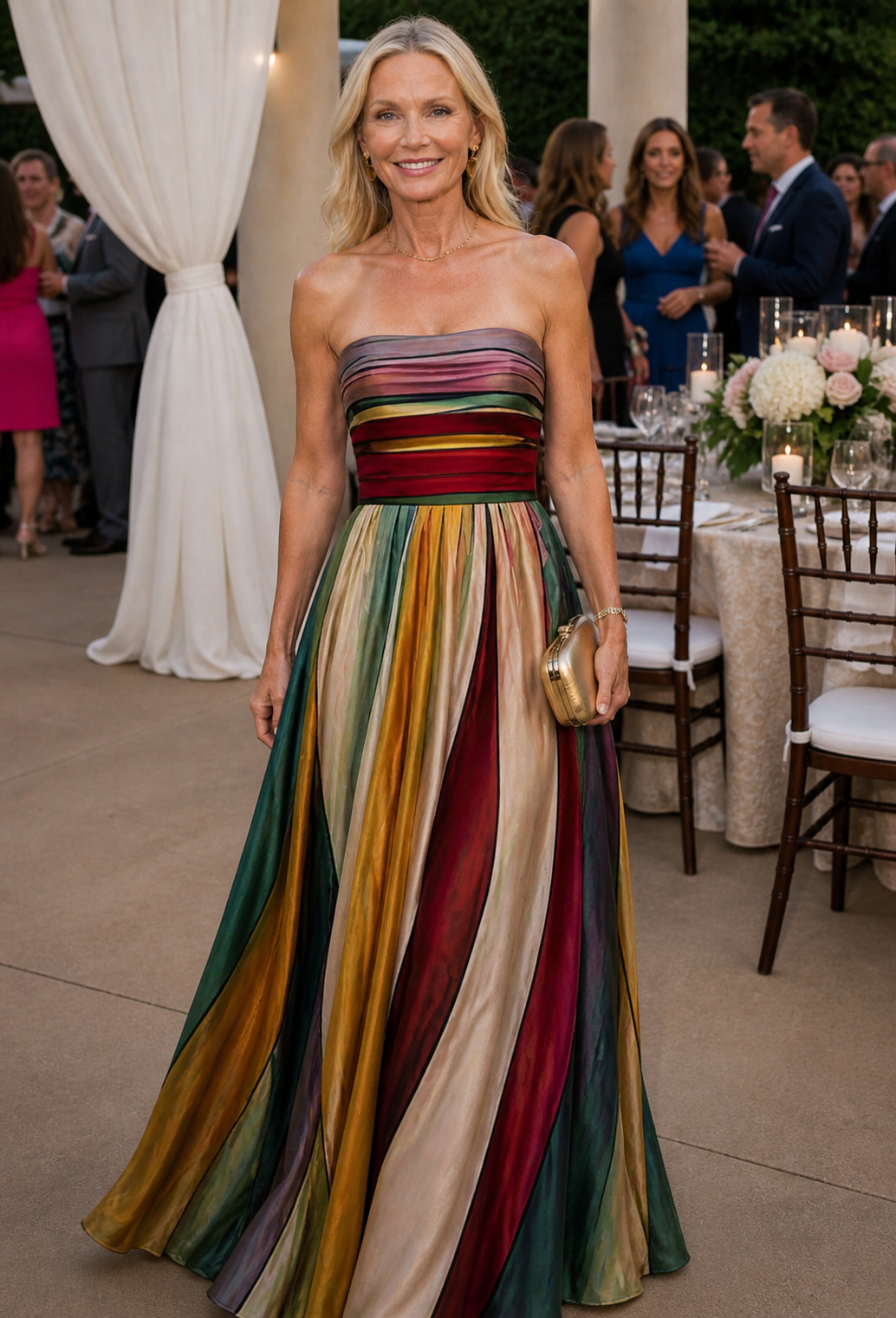 Women's Stella & Grace | Chic Strapless A-Line Maxi Dress for Effortless Elegance