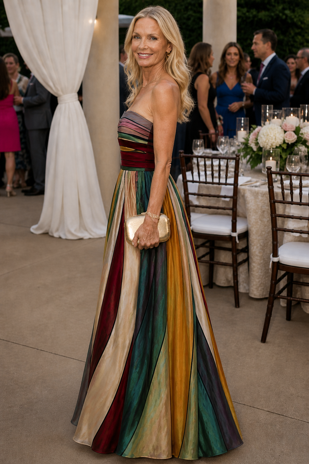Women's Stella & Grace | Chic Strapless A-Line Maxi Dress for Effortless Elegance