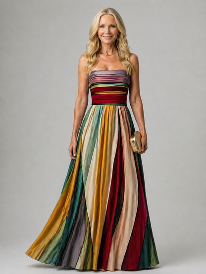 Women's Stella & Grace | Chic Strapless A-Line Maxi Dress for Effortless Elegance