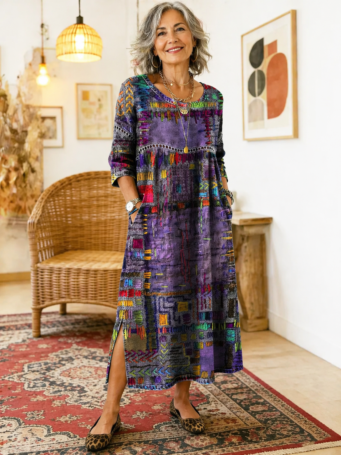 Isabelle | Women's Ethnic Patchwork Maxi Dress