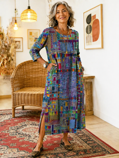 Isabelle | Women's Ethnic Patchwork Maxi Dress