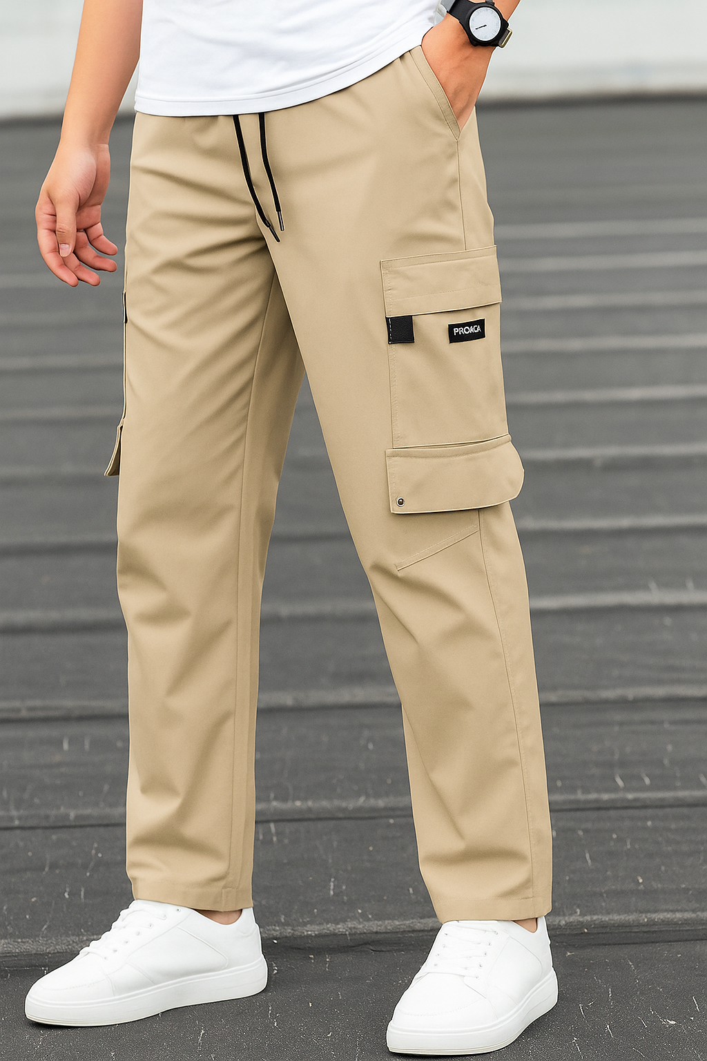 Sandro | Men's Casual Cargo Trousers with Pockets