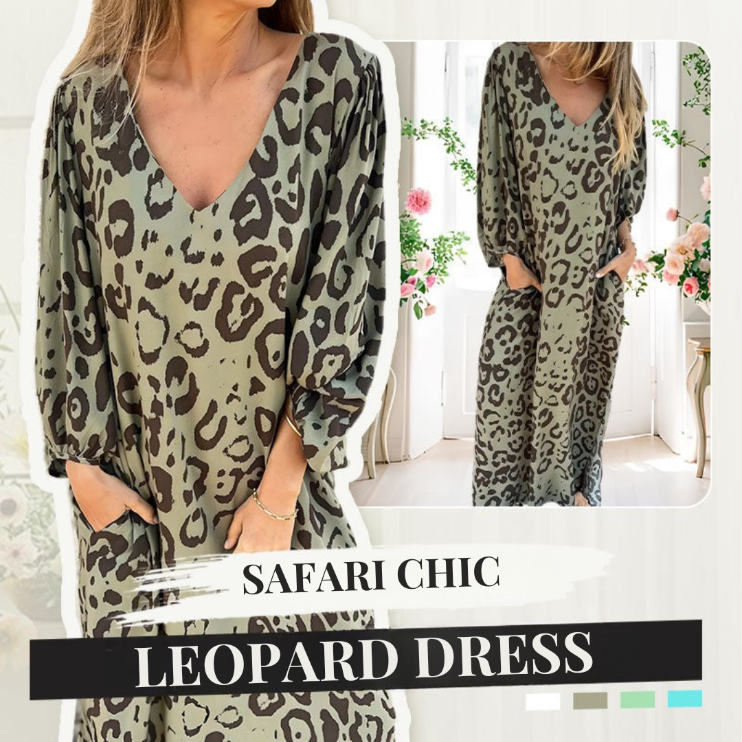 Nala | Women's Safari Chic Leopard Dress with Pockets