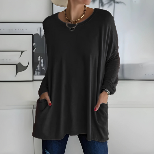 Aelira | Women's Longline Relaxed Long Sleeve Top