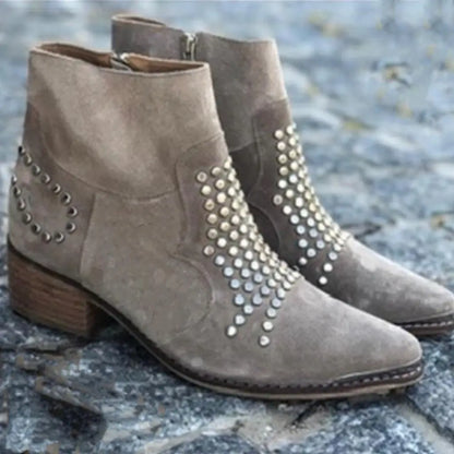 Women's Pointed-Toe Ankle Boots With Studs