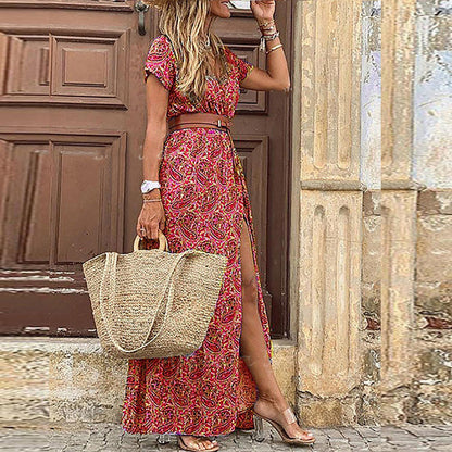 Liora | Women's Maxi Ibiza Dress in Hippie Style + Free Belt