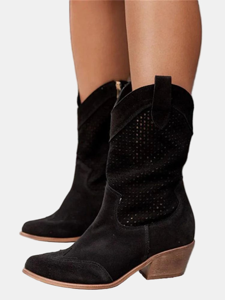 Piper | Women's Cushioned Slip-On Perforated Ankle Boots