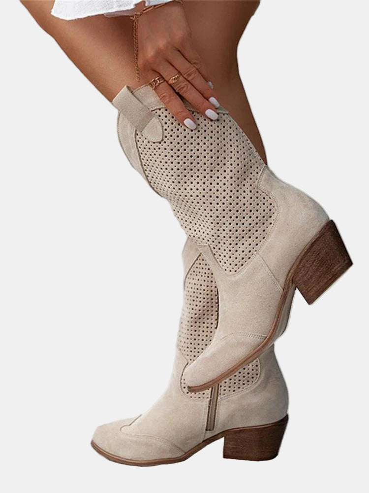 Piper | Women's Cushioned Slip-On Perforated Ankle Boots