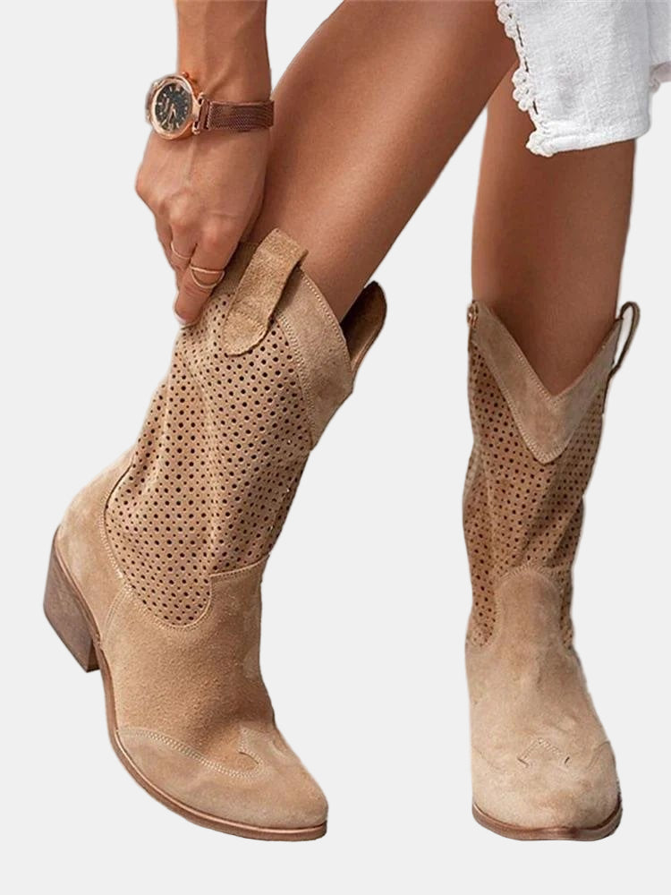 Piper | Women's Cushioned Slip-On Perforated Ankle Boots