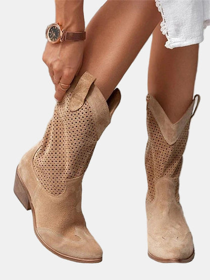 Piper | Women's Cushioned Slip-On Perforated Ankle Boots