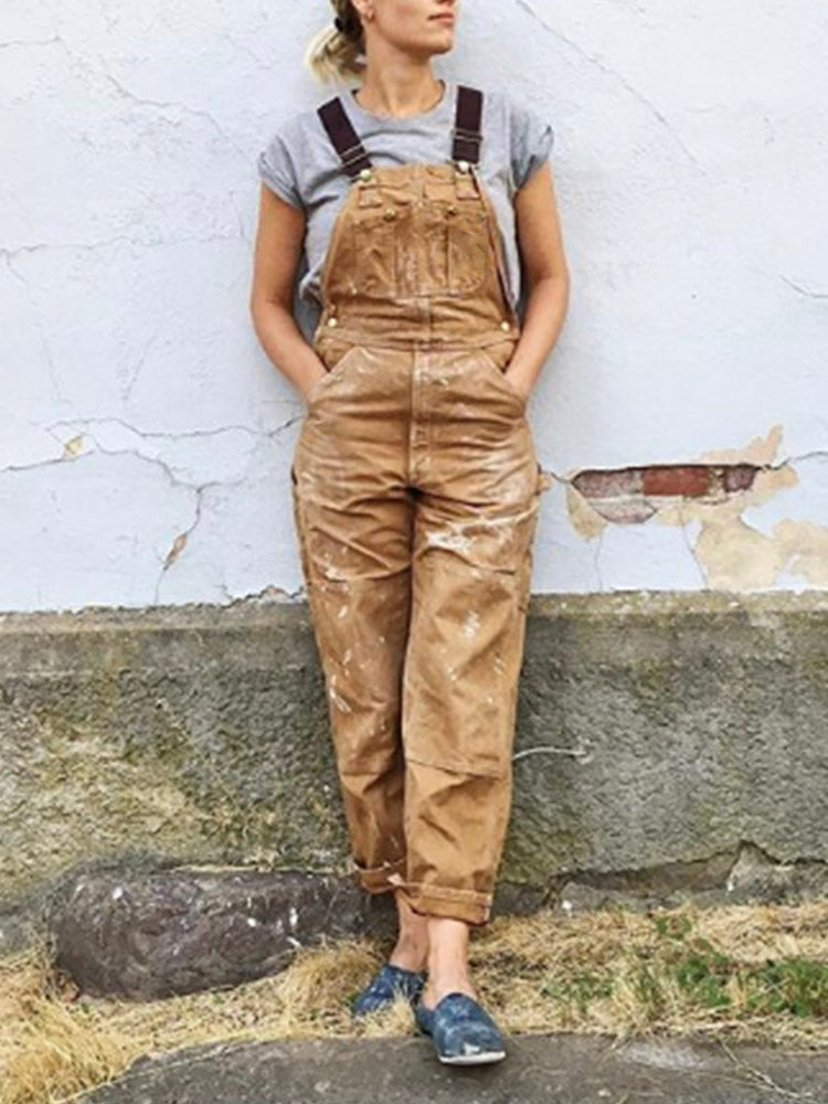 Doris | Women's Relaxed Stylish Canvas Jumpsuit with Pockets