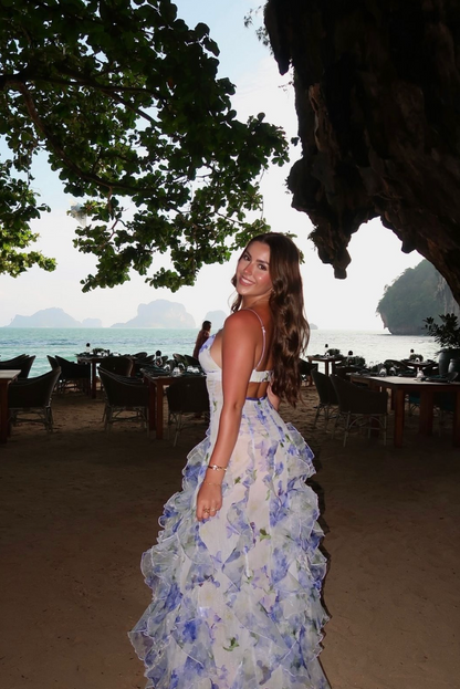 Gloria | Women's Floral Cut-Out Split Beach Maxi Dress