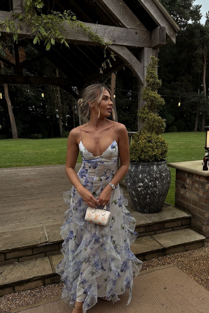 Gloria | Women's Floral Cut-Out Split Beach Maxi Dress