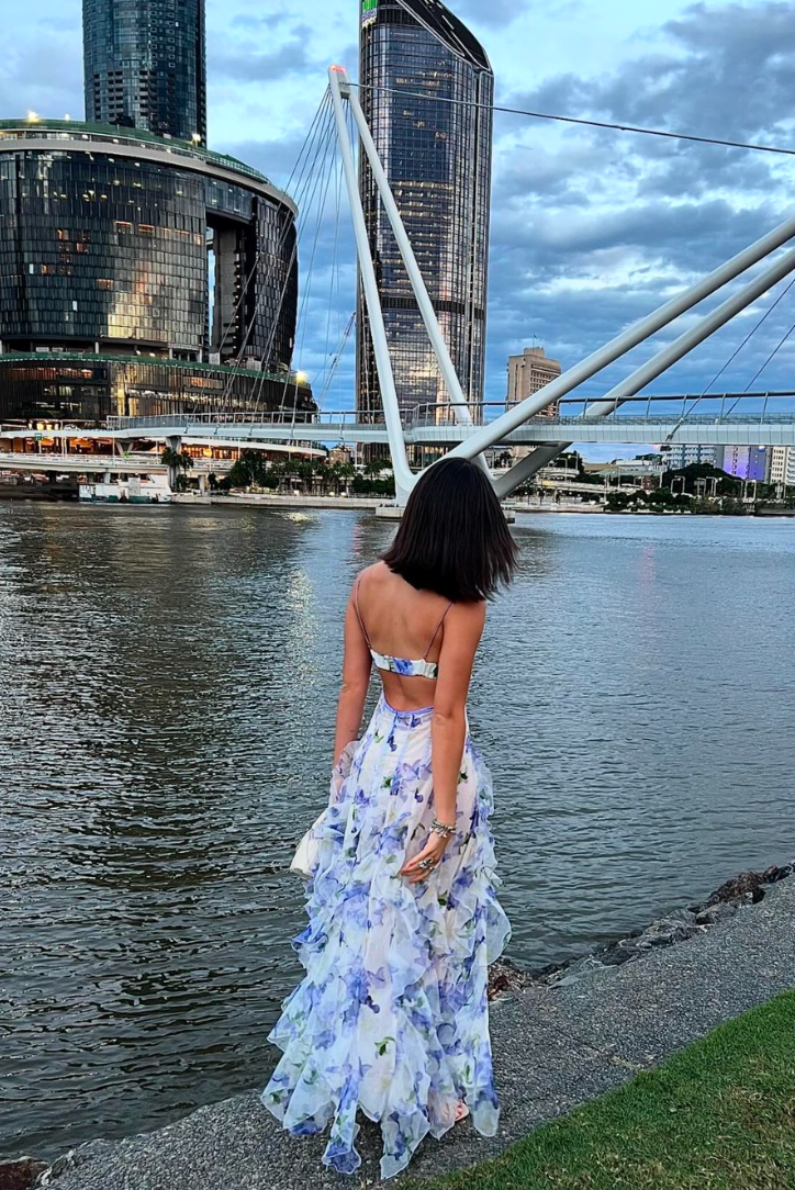 Gloria | Women's Floral Cut-Out Split Beach Maxi Dress