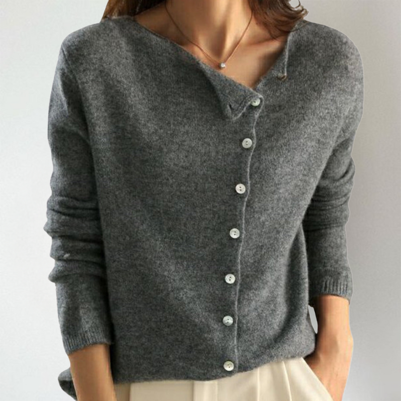 Kate | Women's Chic Asymmetrical Button Cardigan