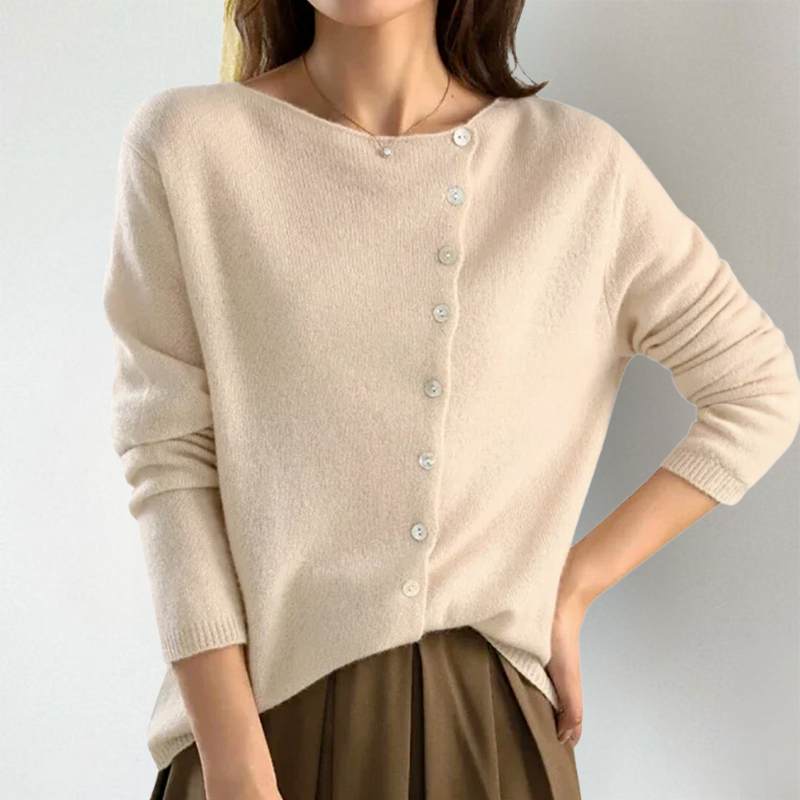 Kate | Women's Chic Asymmetrical Button Cardigan