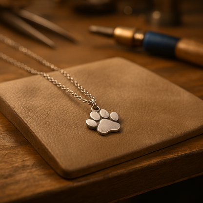 PawNova | Sleek Minimalist Paw Print Pendant