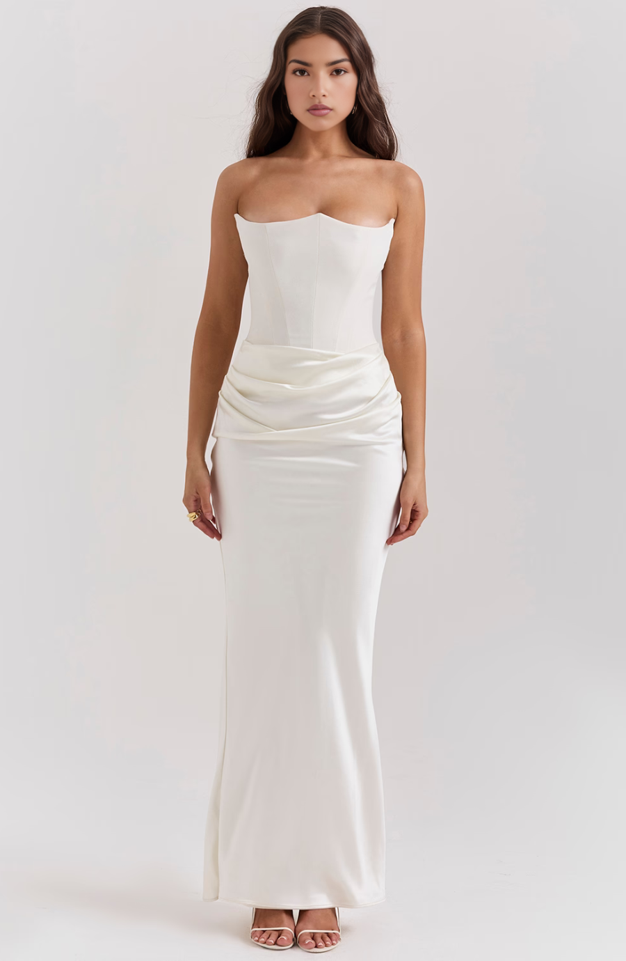 Hera | Women's Elegant Retro Solid Colour Strapless Party Maxi Dress