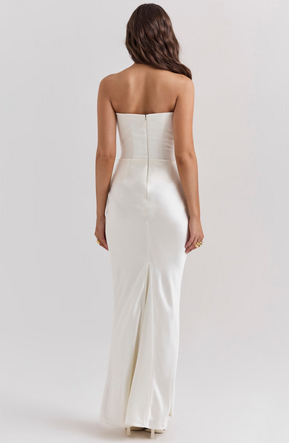 Hera | Women's Elegant Retro Solid Colour Strapless Party Maxi Dress