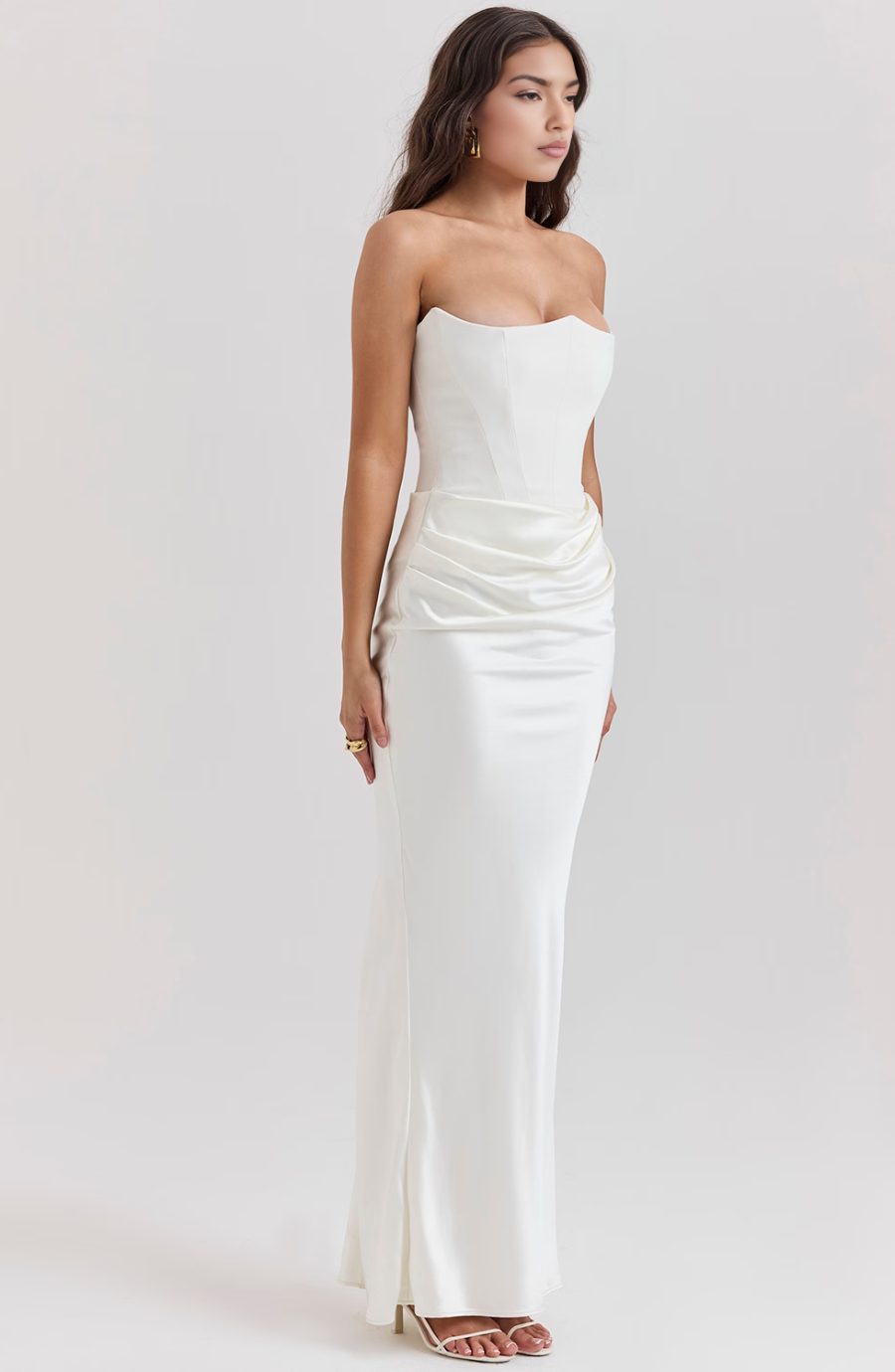 Hera | Women's Elegant Retro Solid Colour Strapless Party Maxi Dress