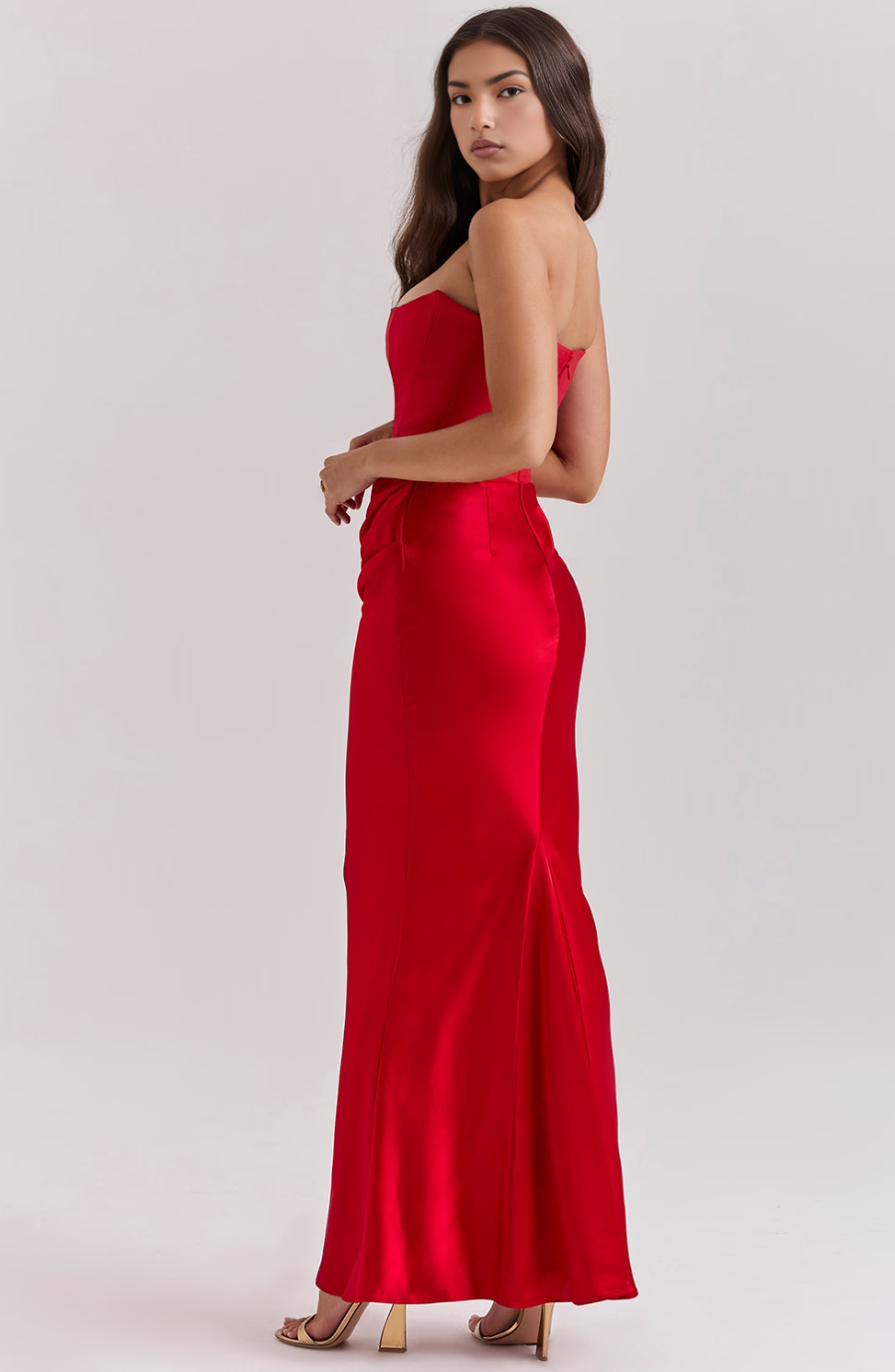 Hera | Women's Elegant Retro Solid Colour Strapless Party Maxi Dress