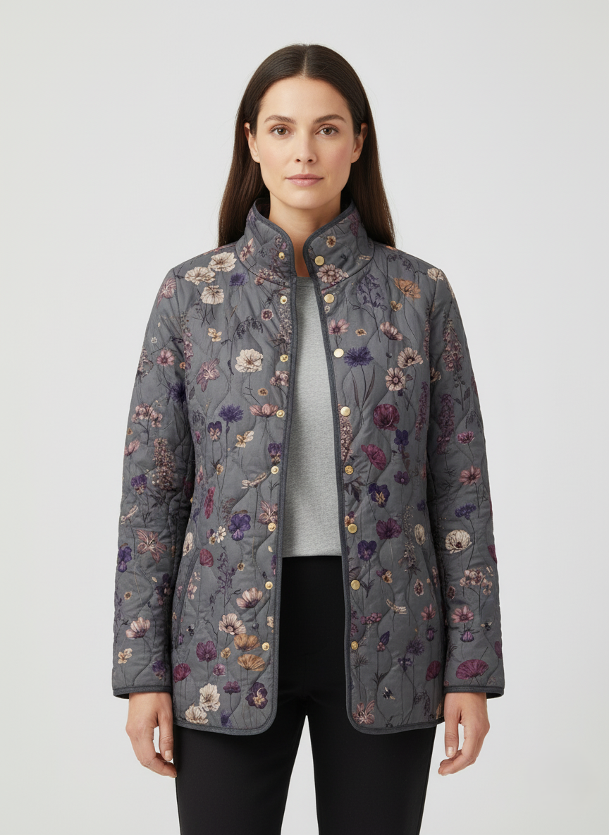 Women's Relaxed Midnight Bloom Quilted Jacket