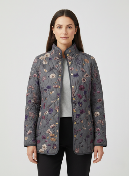Women's Relaxed Midnight Bloom Quilted Jacket